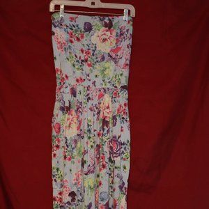 Strapless Floral sundress with pockets